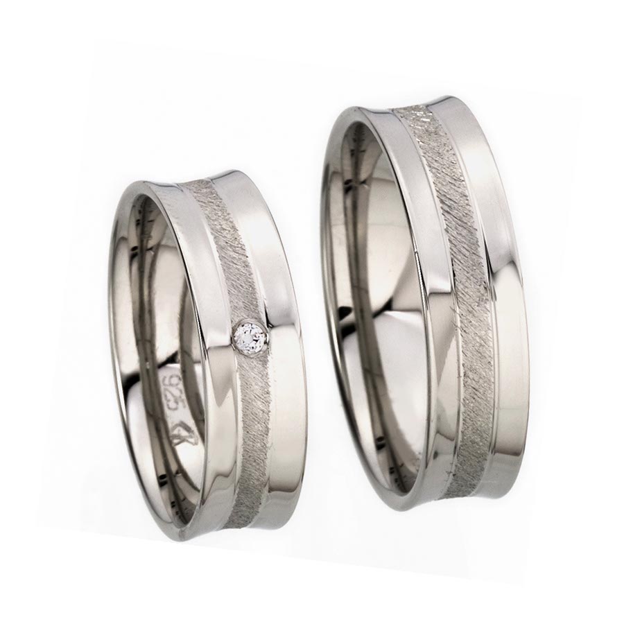 Trauringe Rhede 585 Weißgold+Pd 514167-60