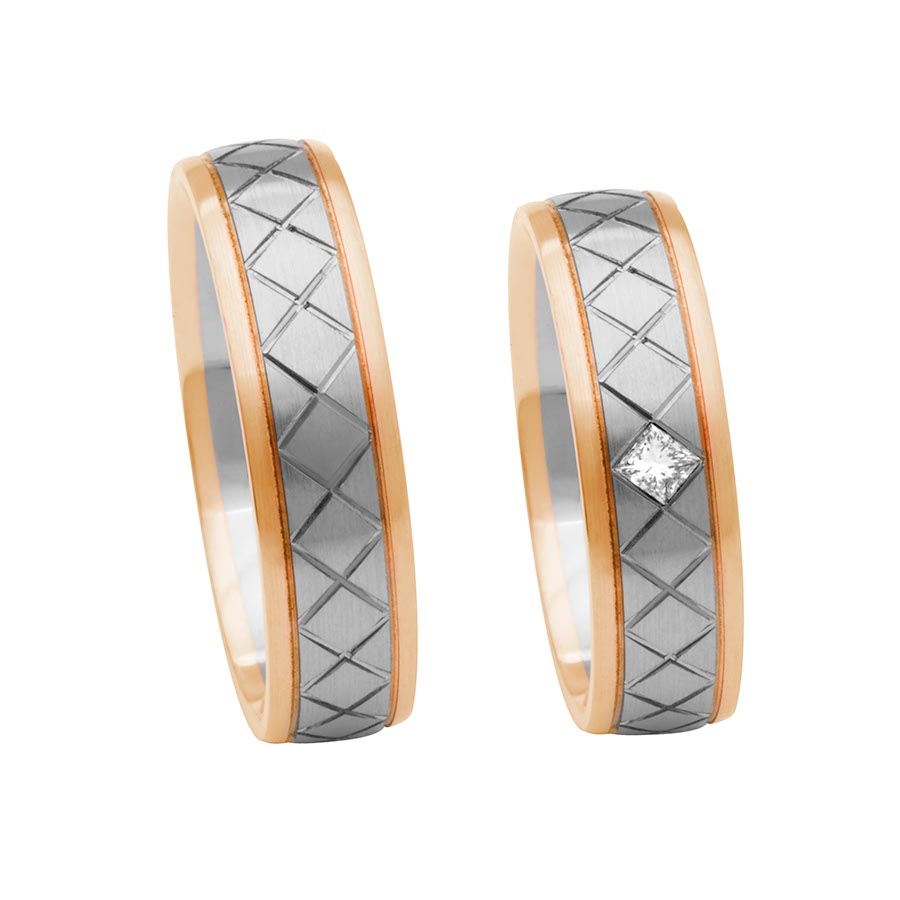 Trauringe Rhede 500 Palladium, 333 Rotgold 514642-60