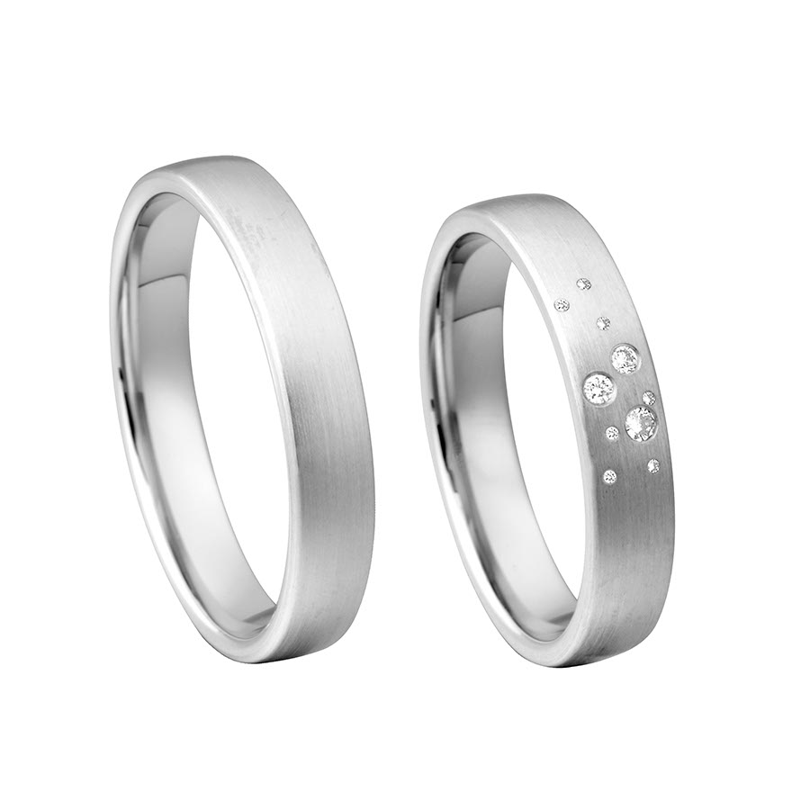 Trauringe / Eheringe 375 Weißgold 517388-40