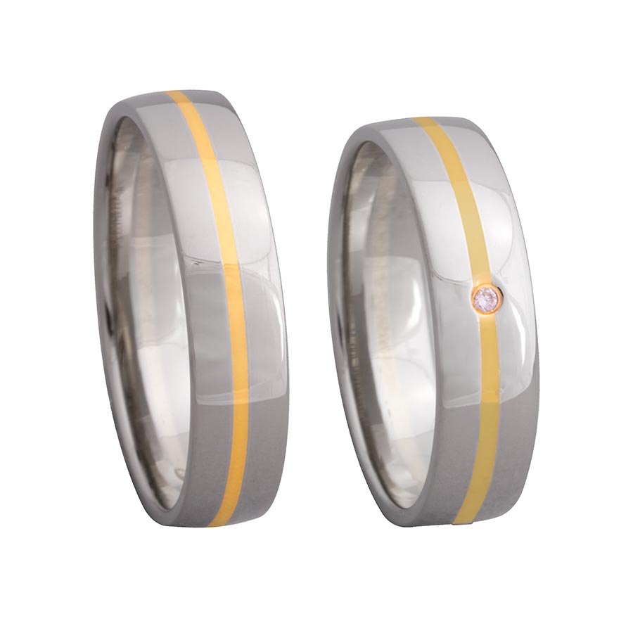 Trauringe / Eheringe 500 Palladium, 333 Gelbgold 518101-50